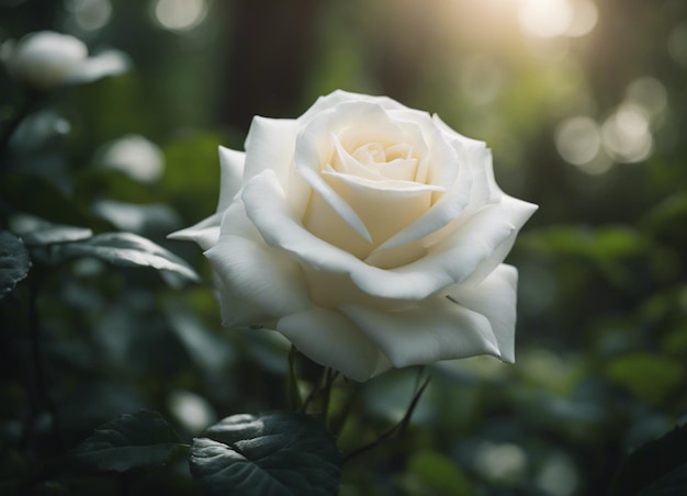 Un jardin de roses blanches