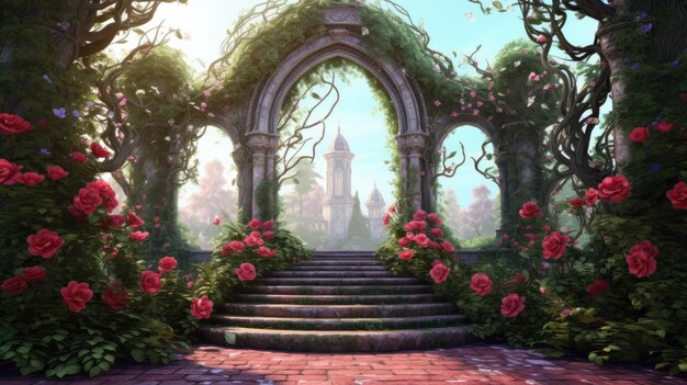 Le jardin de roses enchanté