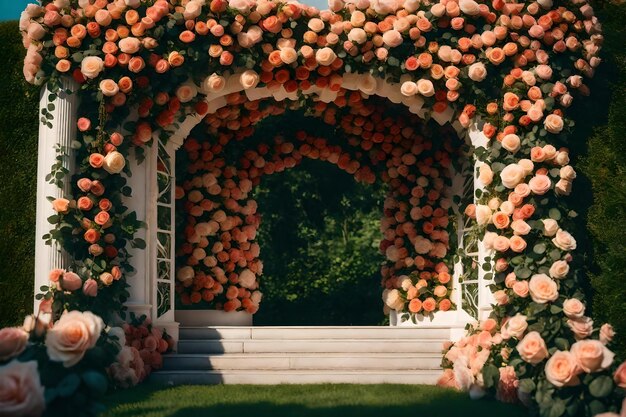 Un jardin de roses sur une maison