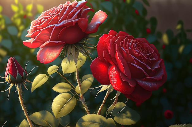 jardin de roses rouges