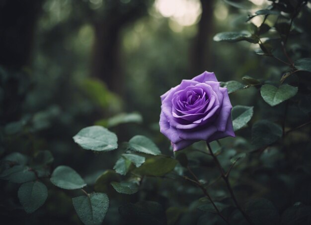 Un jardin de roses violettes