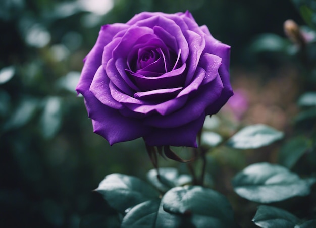 Un jardin de roses violettes