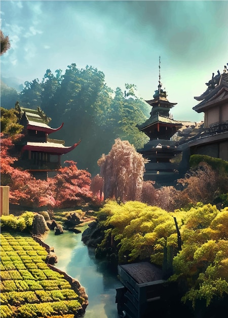 Un jardin de thé japonais