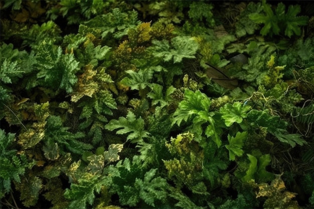 Jardin verdoyant avec une variété de plantes AI générative