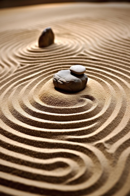 Jardin zen avec pierres zen et jardin zen japonais