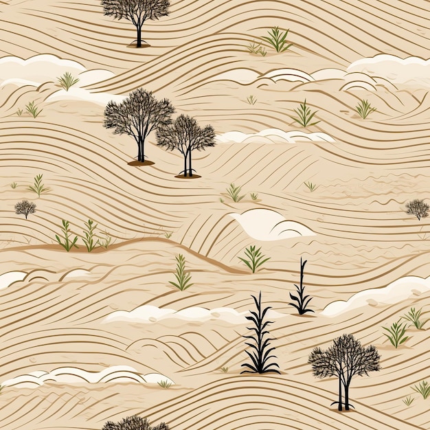 Jardin zen serein avec des motifs de sable râpé
