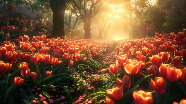 Photo les jardins célestes fleurissent