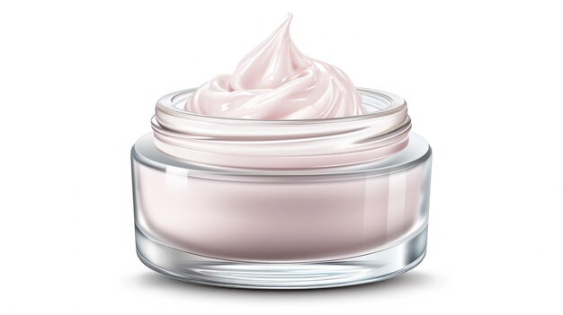 Photo jarre de crème sur fond blanc propre convient pour la publicité de produits de beauté et de soins de la peau