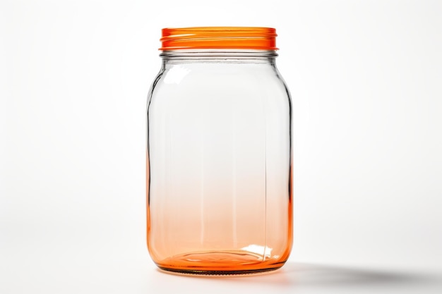 Photo jarret de verre citrus dream captivant avec un couvercle orange vibrant sur un fond blanc ou png transparent