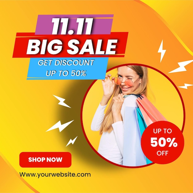 Jaune Moderne 1111 Grande Vente Instagram Post 1