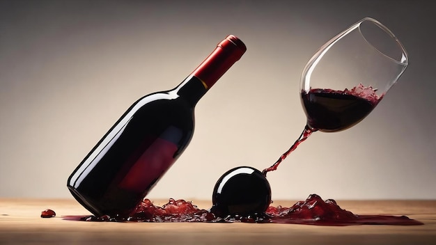 Je débouche une bouteille de vin rouge.