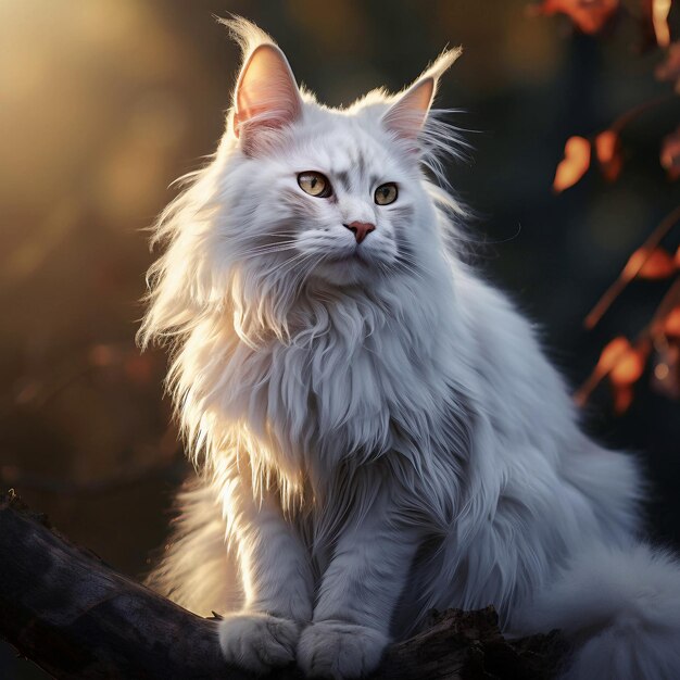 Je suis un lindo gato maine coon branco