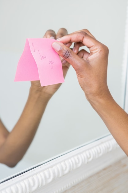 Je t'aime note sur le miroir