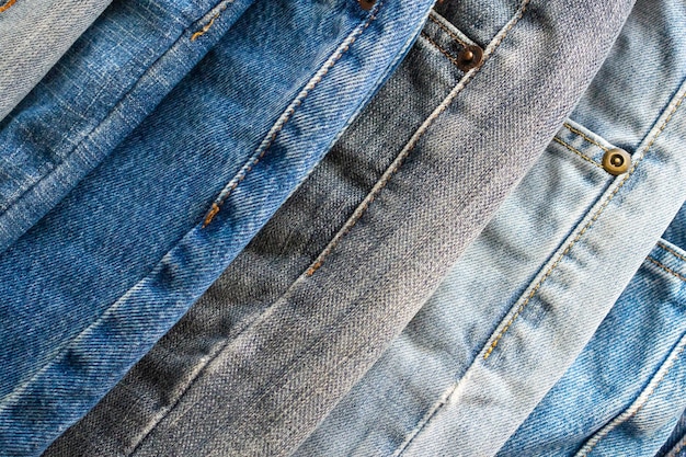 Jean bleu denim pile texture background closeup