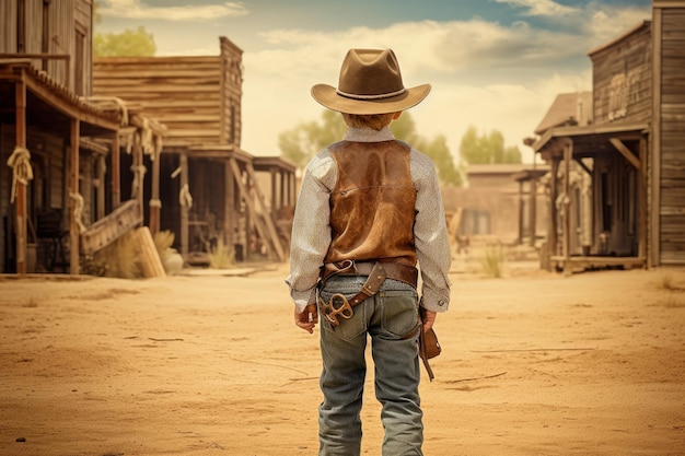 Jeans enfant cowboy wild west Generate Ai