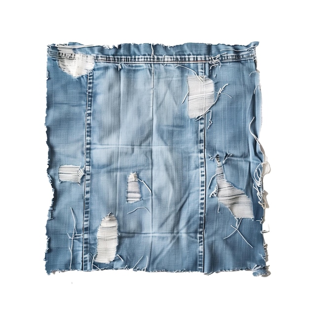 Photo jeans en lambeaux, morceau de tissu carré