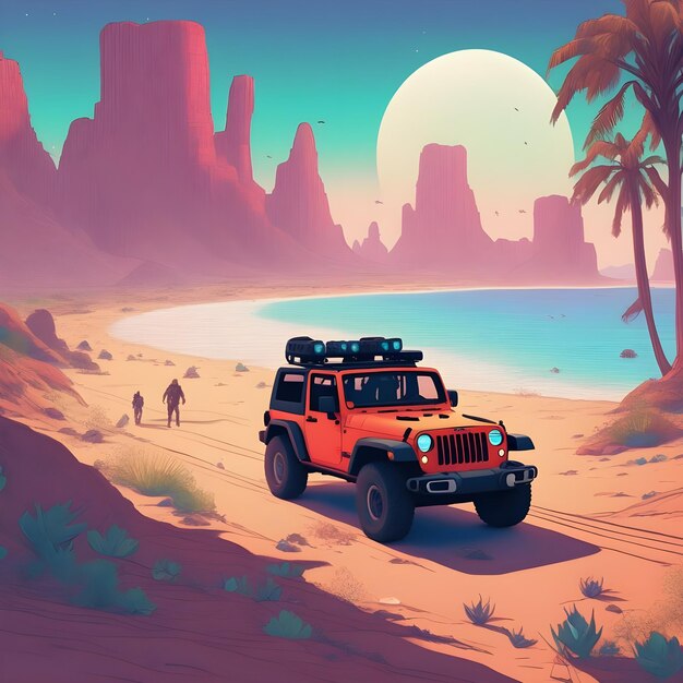 Jeep T-shirt design génération ai