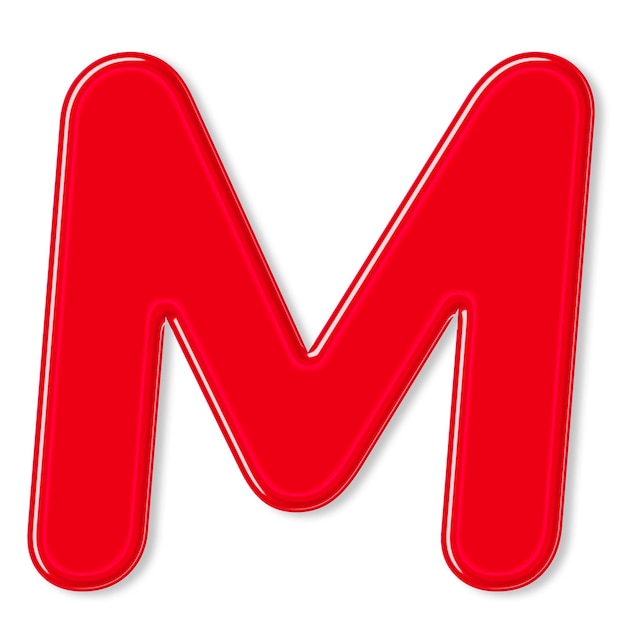 Jelly candy en gras png lettre en relief M typographie