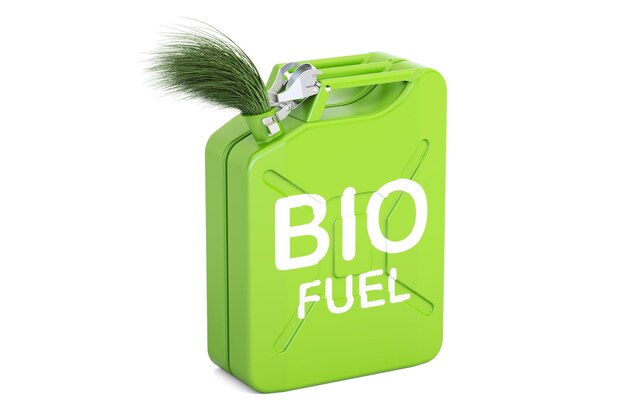 Photo jerrycan avec rendu 3d de biocarburant