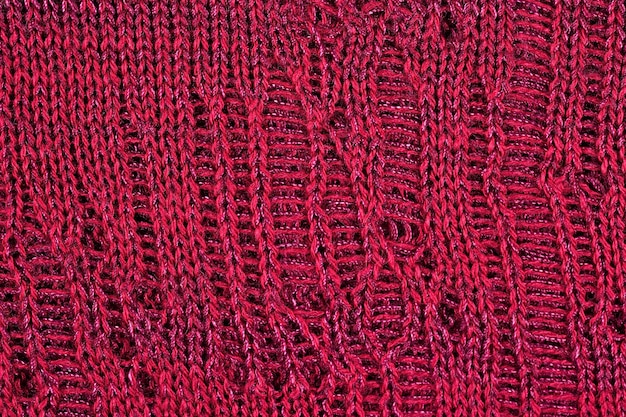 Jersey de mélange ajouré rouge foncé comme texture de fond