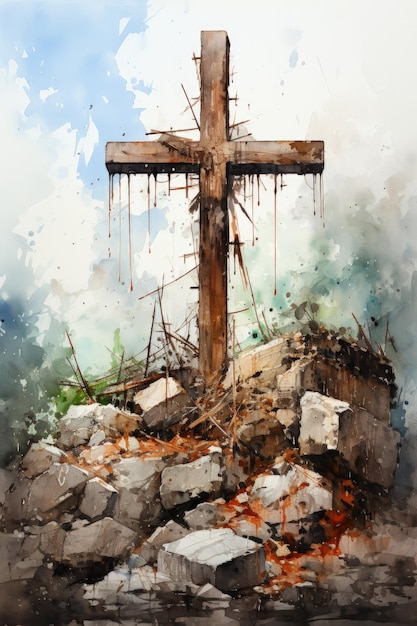 Jésus christ dieu crucifié sur la croix religion christianisme