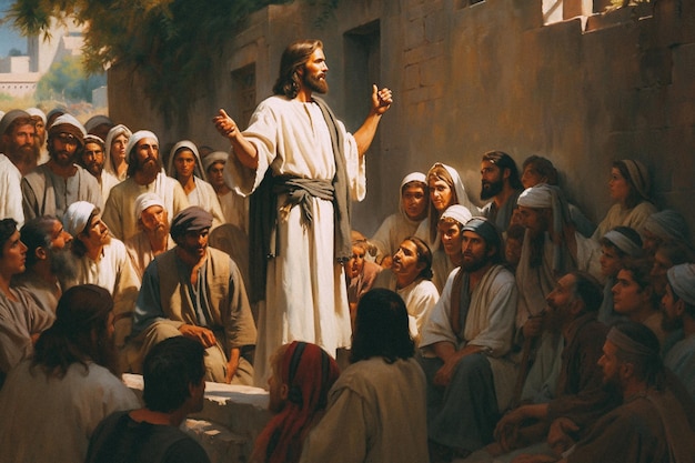 Jésus faisant un discours à ses disciples