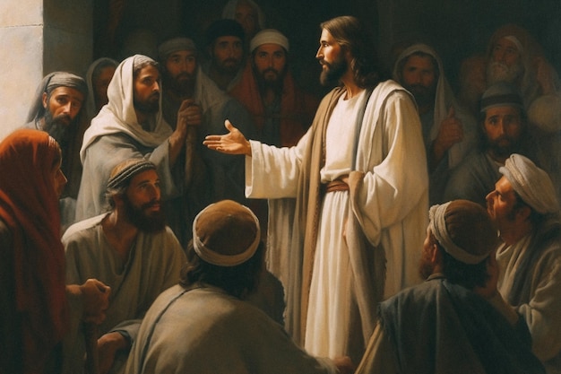 Jésus faisant un discours à ses disciples