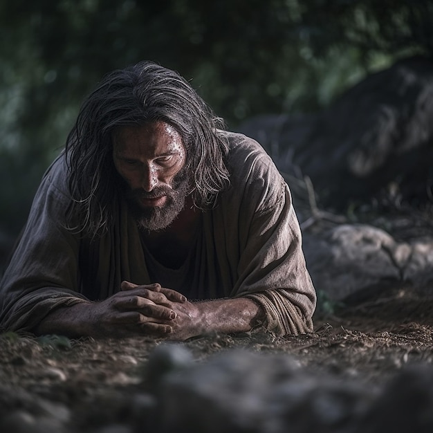 Jésus à Gethsémané priant angoisse douleur agonie Mont des Oliviers