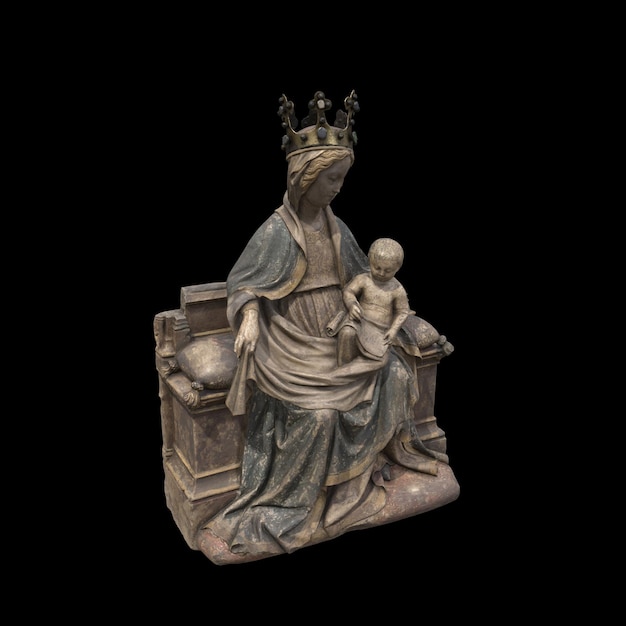Photo jésus et marie ont intronisé vierge avec l'enfant christ art feng artefact historique objet ancien