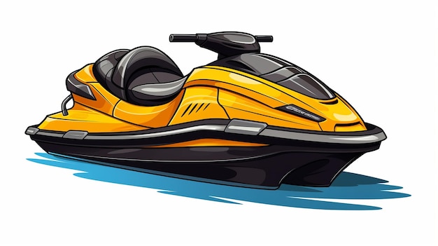 Jet ski bateau dessin animé icône vectorielle illustration transport objet icône concept isolé premium v