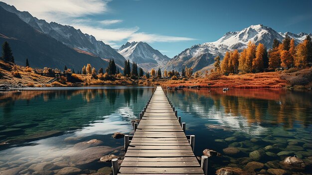 Jetée du lac de montagne