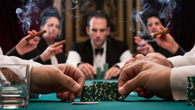 Photo des jetons et des cartes de poker