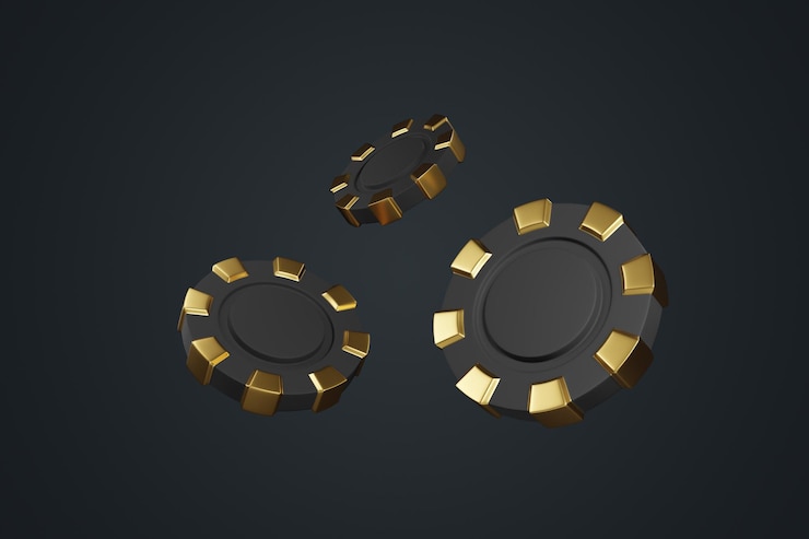 Photo des jetons de casino sur un fond noir poker blackjack baccarat concept de jeu illustration de rendu 3d