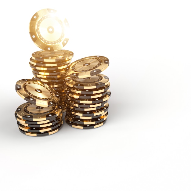 Jetons de casino en or noir avec insertions de diamants