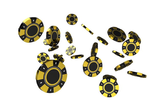 Les jetons de jeu du casino noir d'or