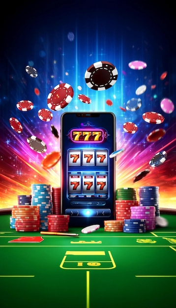 Les jetons de poker volants et le jackpot du casino sur smartphone