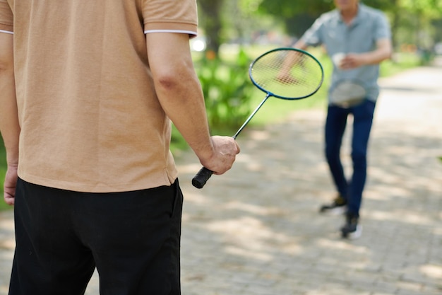 Photo jeu de badminton