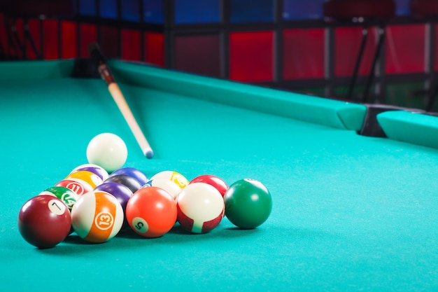 Jeu de billard Boules de billard sur table