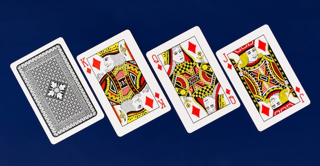 Jeu de cartes complet avec poker de fond uni