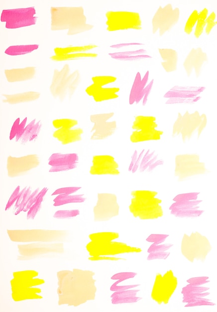 Jeu de coups de pinceau grunge aquarelle coloré abstrait