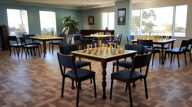Jeu d'échecs en bois de luxe maîtrisant la stratégie et les tactiques dans un jeu d'échecs captivant