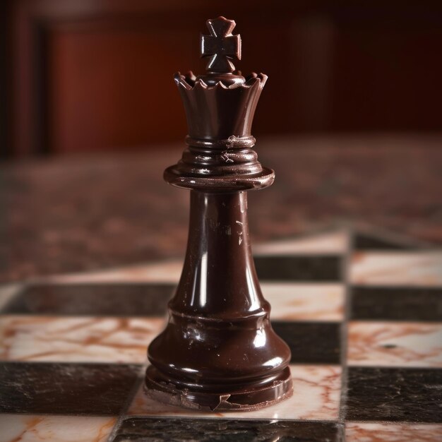 Jeu d'échecs du roi Vue des pièces d'échec avec un fond dramatique et mystique