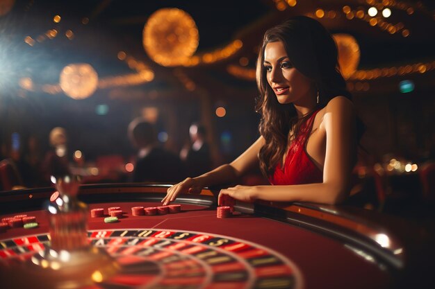 Le jeu de hasard passionnant L'aventure de la roulette d'une femme au casino Shallow Dept