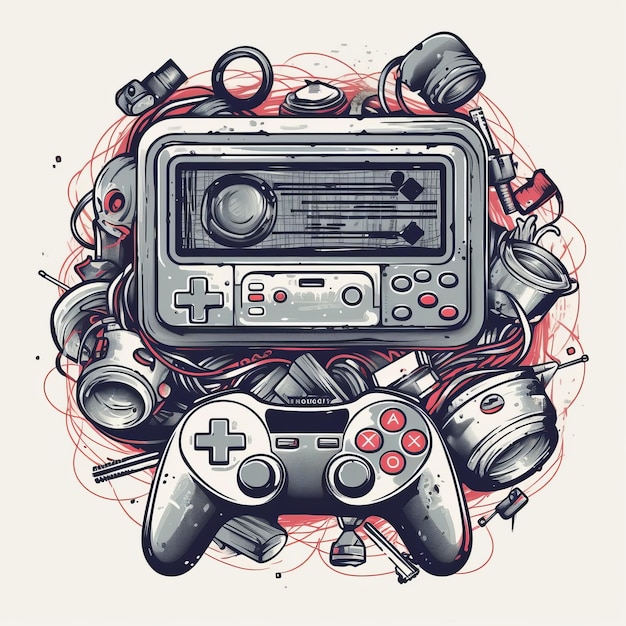 jeu sur illustration vectorielle pour t shirt dessiné dans adobe illustrator