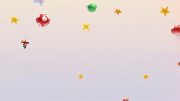Photo jeu wii avec des ballons et des étoiles
