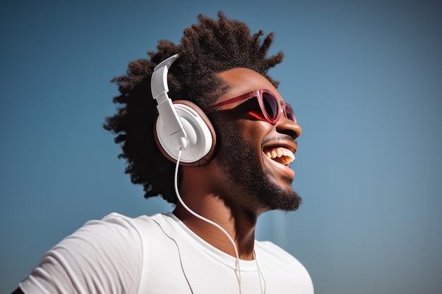 Un jeune Afro-Américain dansant sur sa chanson préférée.