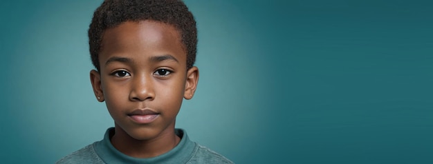 Un jeune Afro-Américain isolé sur un fond bleu turquoise avec un espace de copie