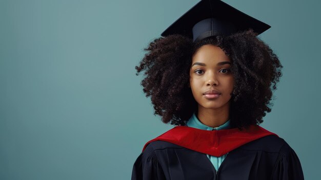 Une jeune Afro-Américaine diplômée rayonnant de confiance et de fierté