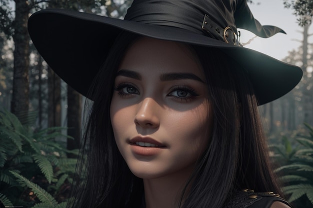 Jeune belle femme sorcière sorcière sexy à Halloween