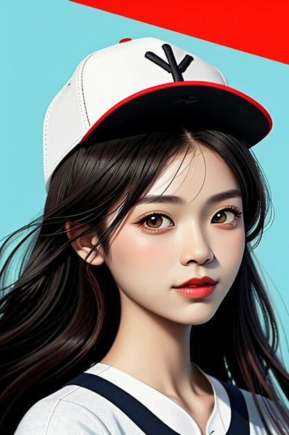 Jeune belle fille portant un chapeau avec des traits du visage exquis modèle beauté fond d'écran